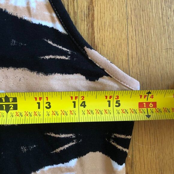 BEL KAZAN Tan Black White Stretch Smock Sleeveless Maxi Dress Women's Size Small - Picture 7 of 7